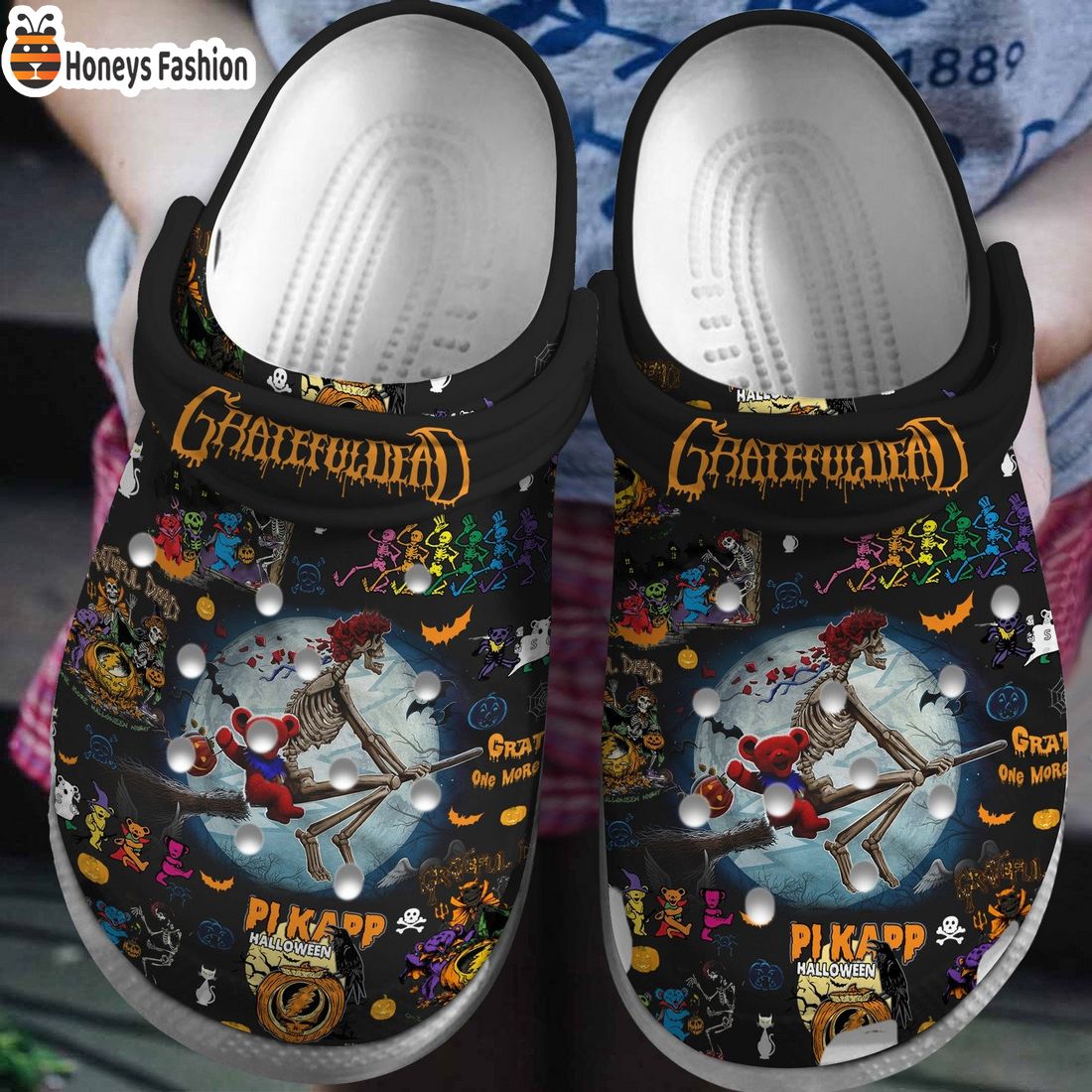 Grateful dead halloween crocs clog