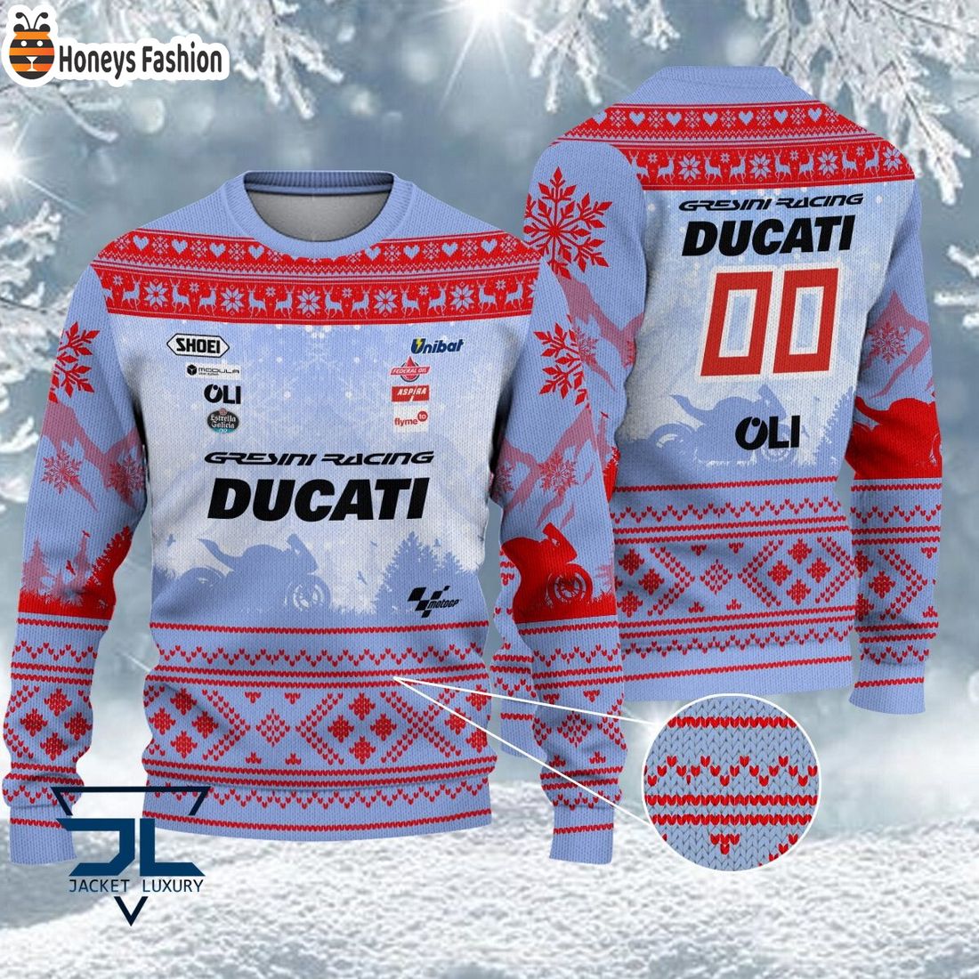 HOT HOT HOT Gresini Racing MotoGP 2023 Ugly Christmas Sweater
