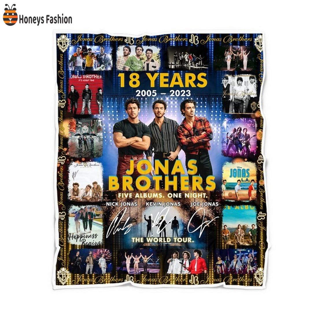 Jonas Brothers 18 years the world tour fleece blanket