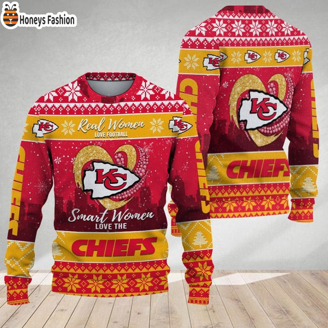 Kansas City Chiefs Smart Women Love The Chiefs Ugly Christmas Sweater