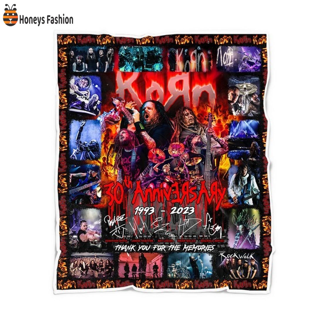 Korn 30th anniversary thank you for the memories fleece blanket