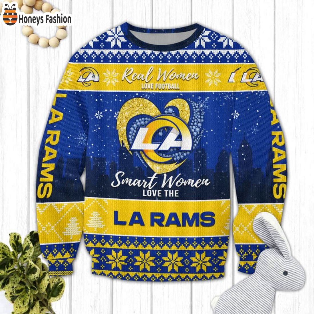 Los Angeles Rams Smart Women Love The LA Rams Ugly Christmas Sweater