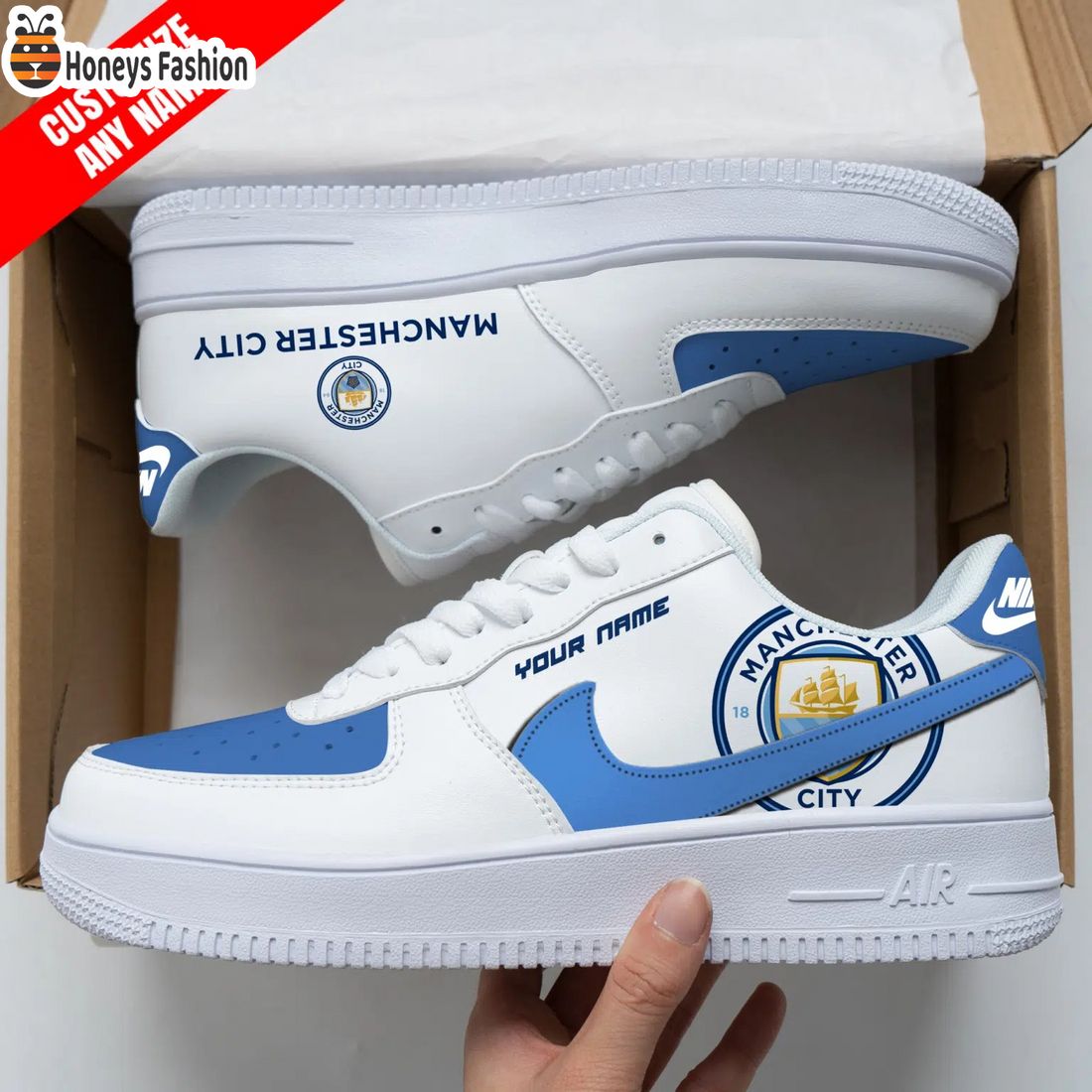 Manchester City Personalized Nike Air Force Sneakers