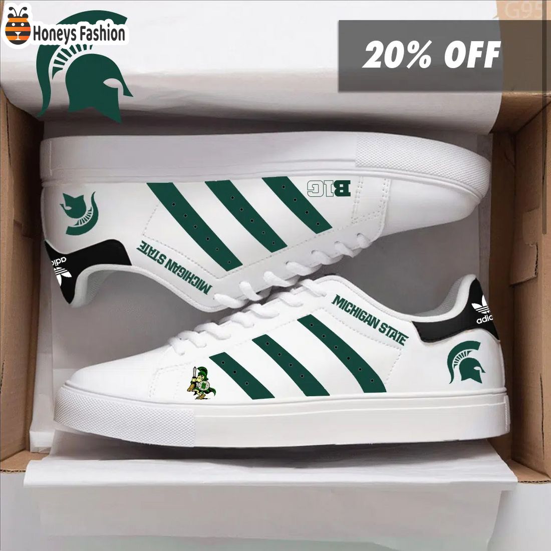 Michigan State Spartans NCAA Adidas Stan Smith Shoes