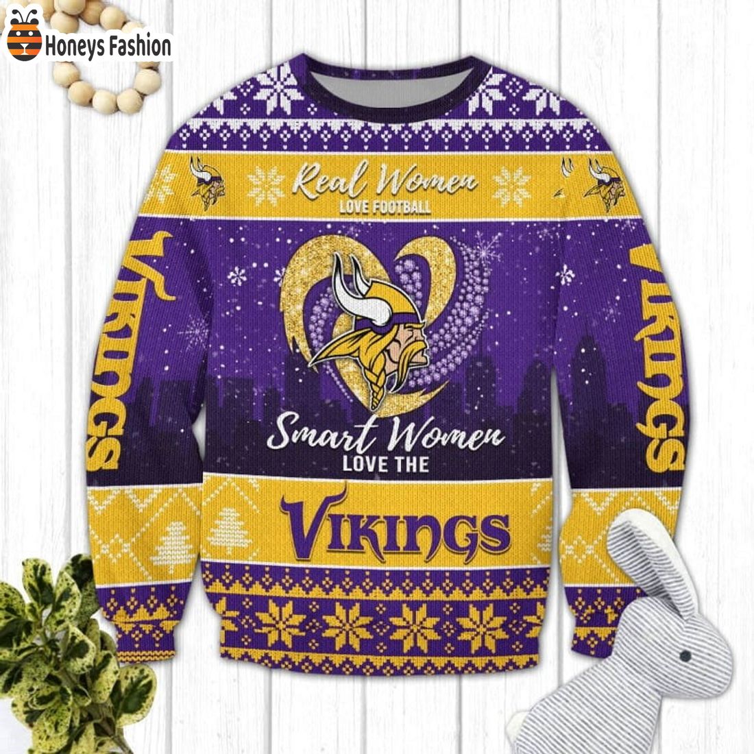 Minnesota Vikings Smart Women Love The Vikings Ugly Christmas Sweater