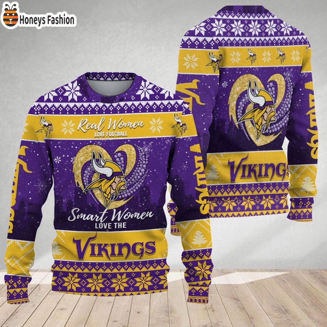 Minnesota Vikings Smart Women Love The Vikings Ugly Christmas Sweater