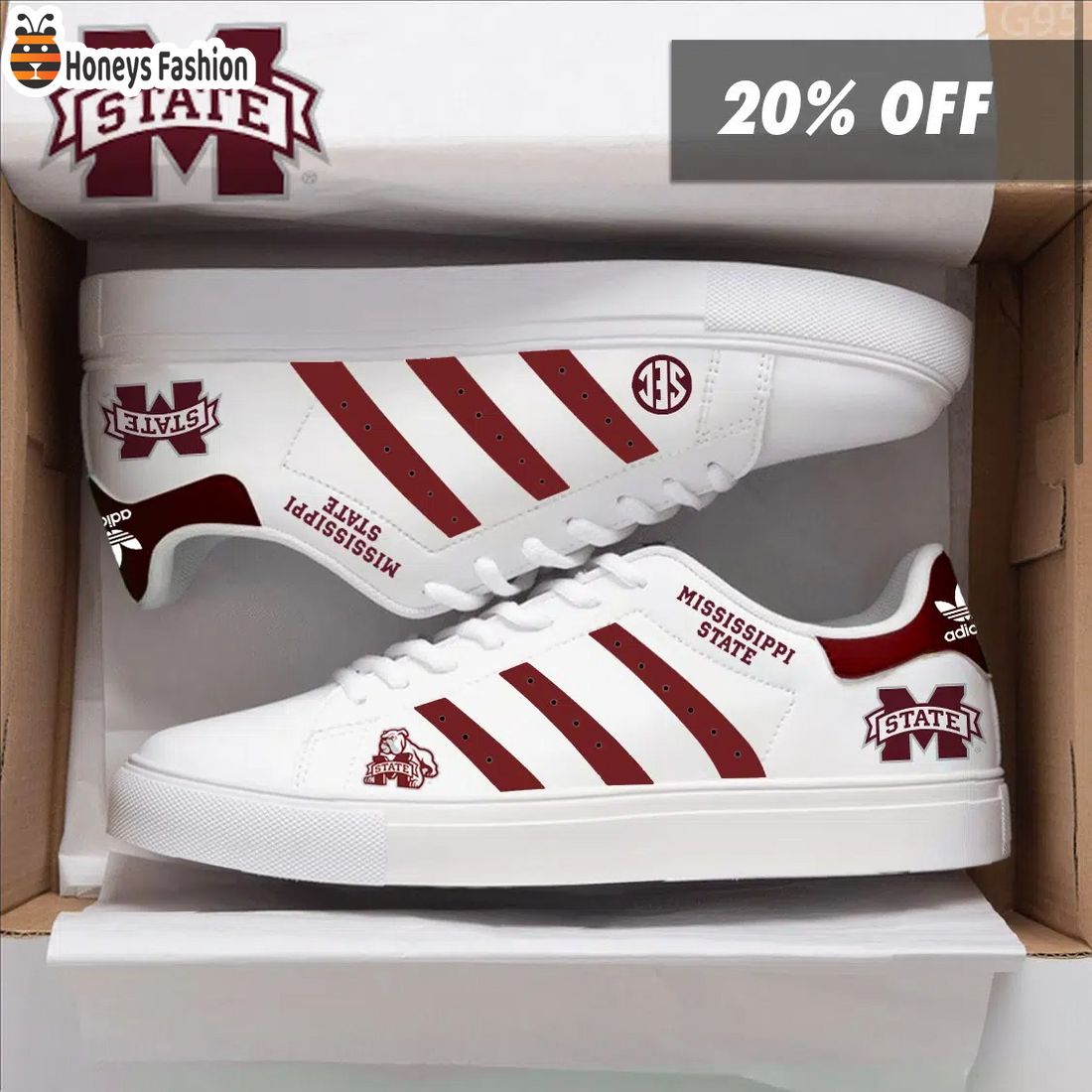 Mississippi State Bulldogs NCAA Adidas Stan Smith Shoes