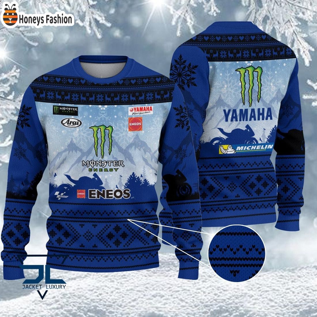 HOT HOT HOT Monster Energy Yamaha MotoGP 2023 Ugly Christmas Sweater