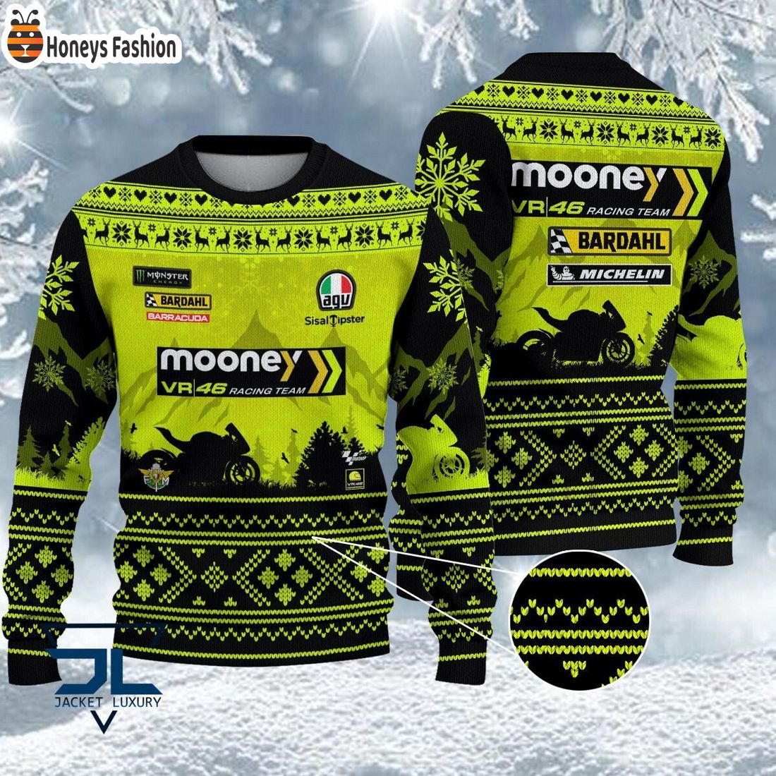 HOT HOT HOT Mooney VR46 Racing Team MotoGP 2023 Ugly Christmas Sweater