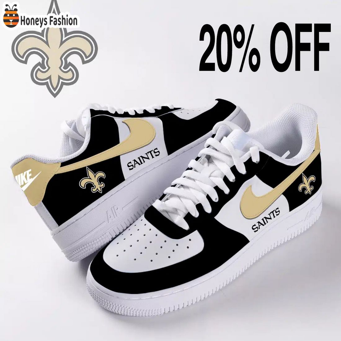 New Orleans Saints NFL Nike Custom Air Force Shoes