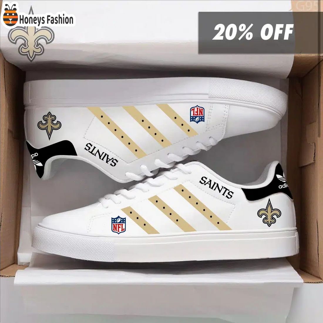 New Orleans Saints NHL Adidas Stan Smith Low Top Shoes