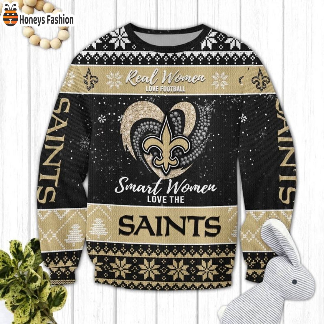 New Orleans Saints Smart Women Love The Saints Ugly Christmas Sweater