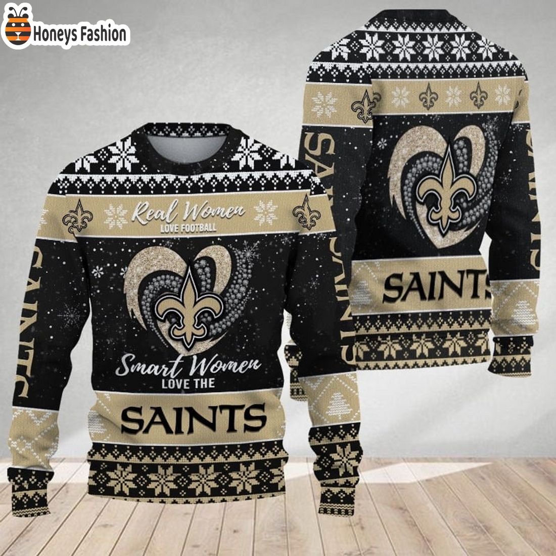 New Orleans Saints Smart Women Love The Saints Ugly Christmas Sweater