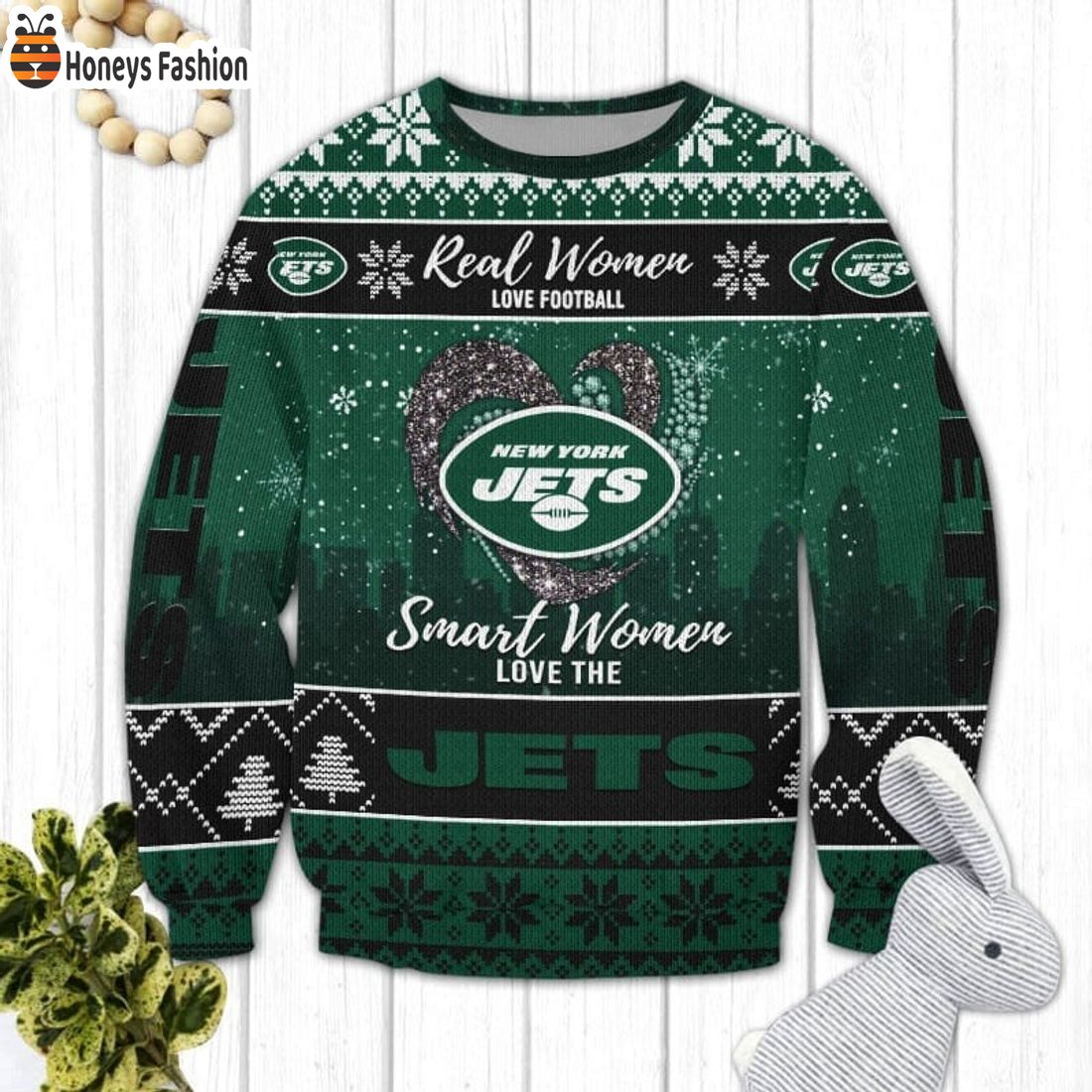 New York Jets Smart Women Love The Jets Ugly Christmas Sweater