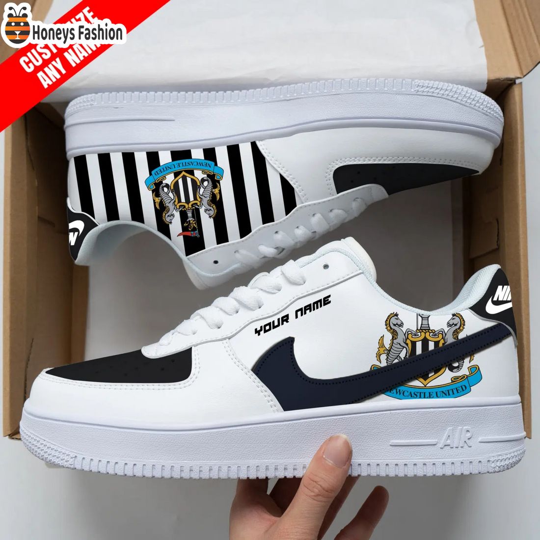 Newcastle United Personalized Nike Air Force Sneakers