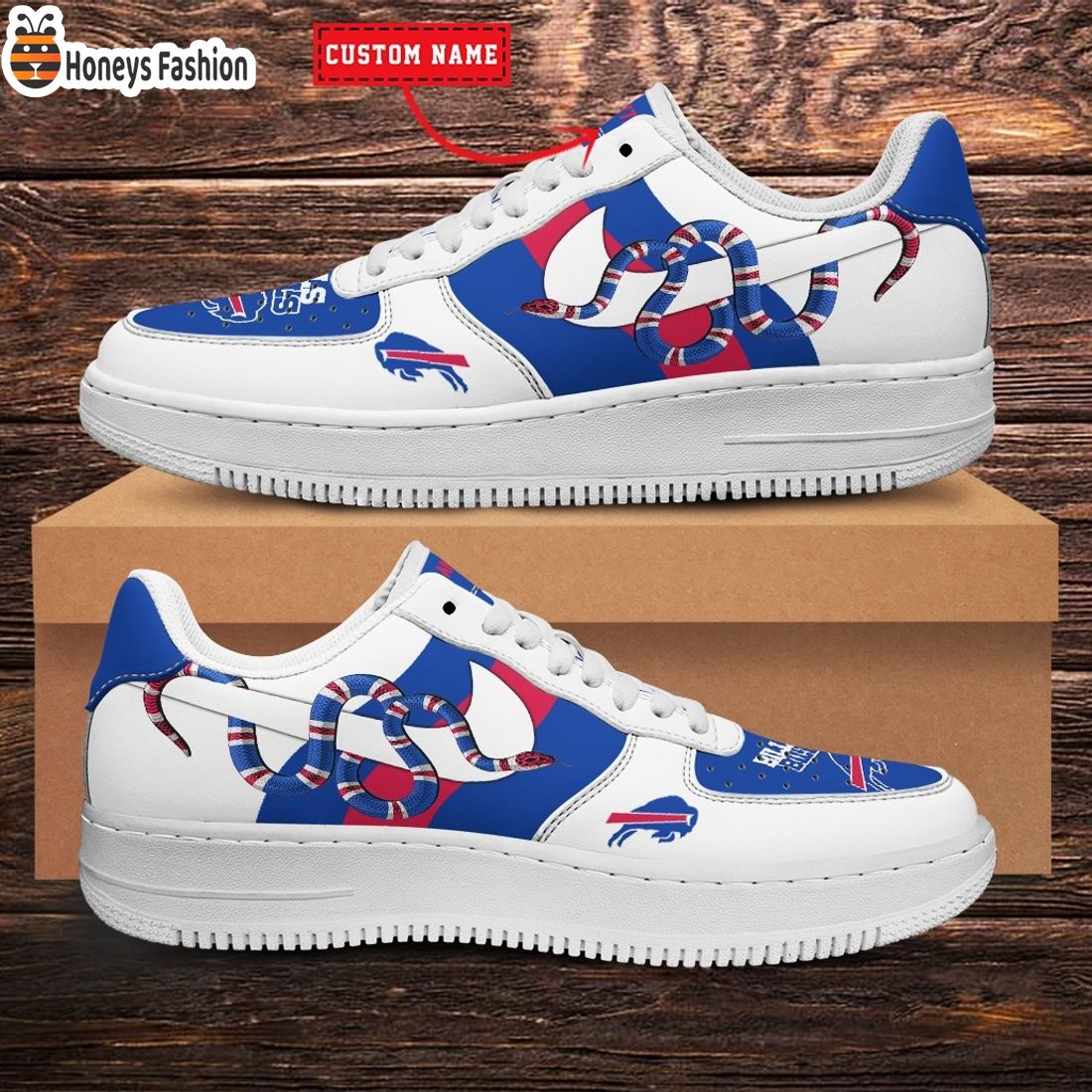 NFL Buffalo Bills Nike x Gucci Custom Nike Air Force Sneakers