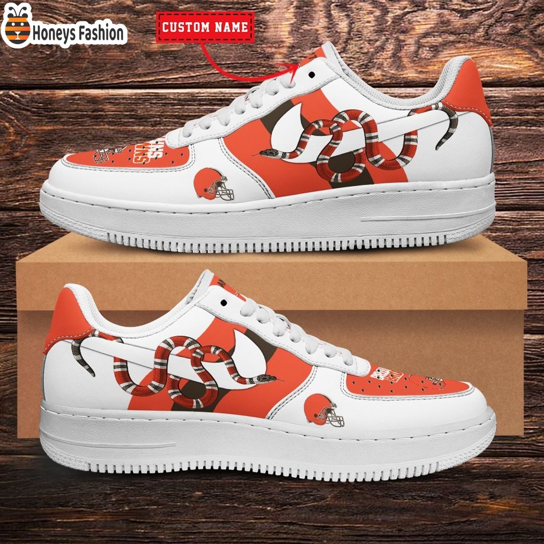 NFL Cleveland Browns Nike x Gucci Custom Nike Air Force Sneakers