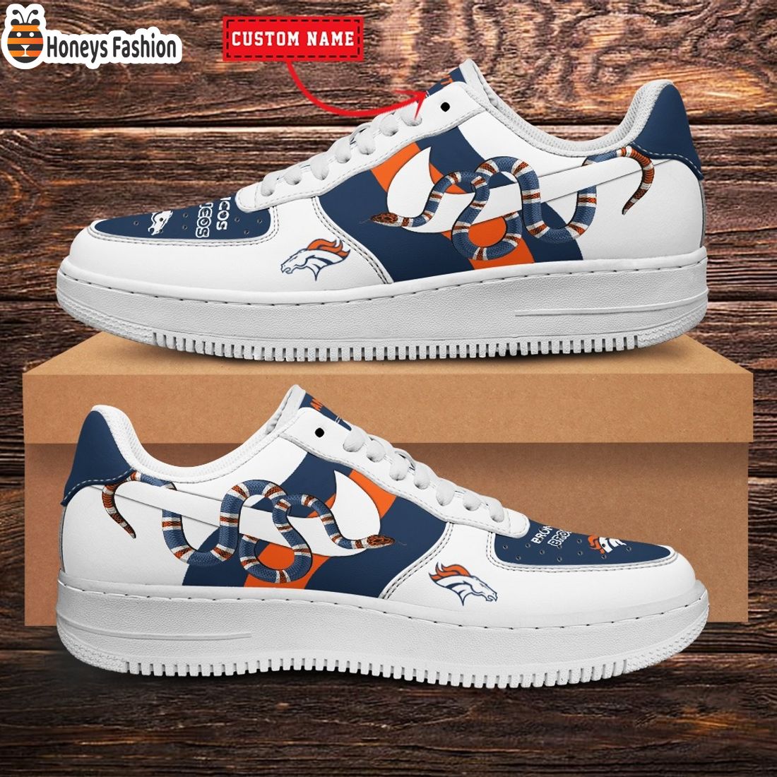 NFL Denver Broncos Nike x Gucci Custom Nike Air Force Sneakers