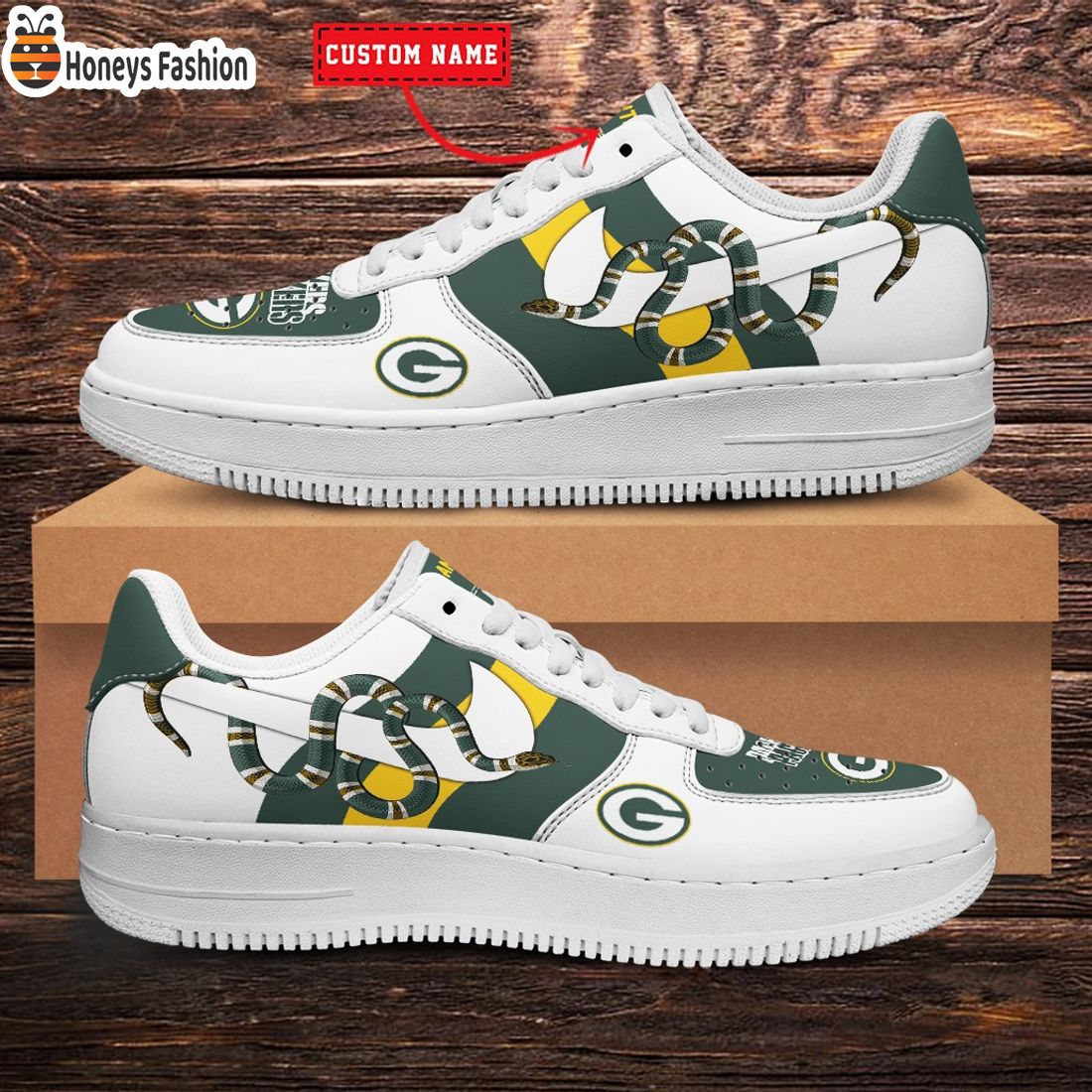 NFL Green Bay Packers Nike x Gucci Custom Nike Air Force Sneakers