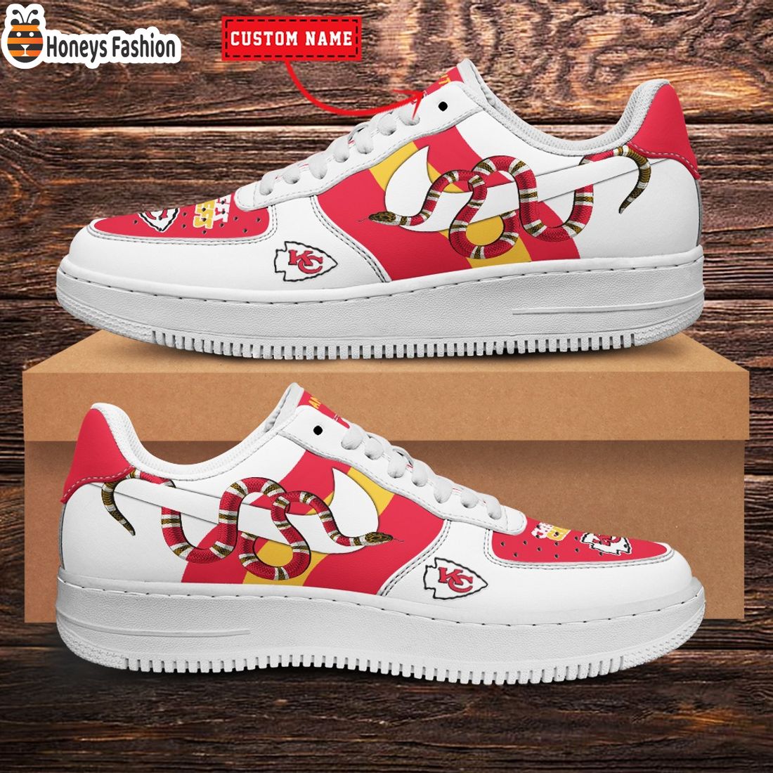 NFL Kansas City Chiefs Nike x Gucci Custom Nike Air Force Sneakers