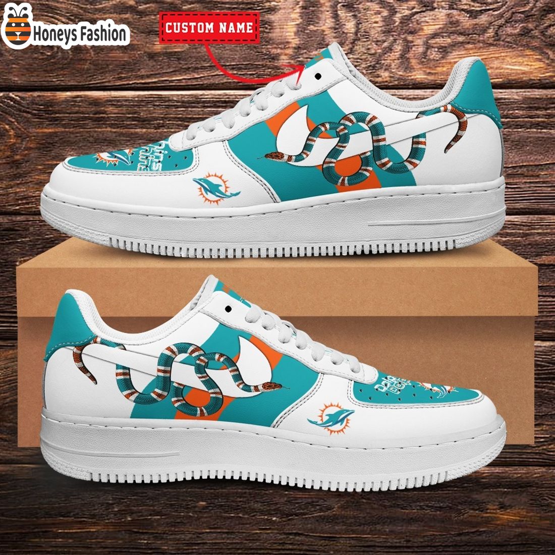 NFL Miami Dolphins Nike x Gucci Custom Nike Air Force Sneakers