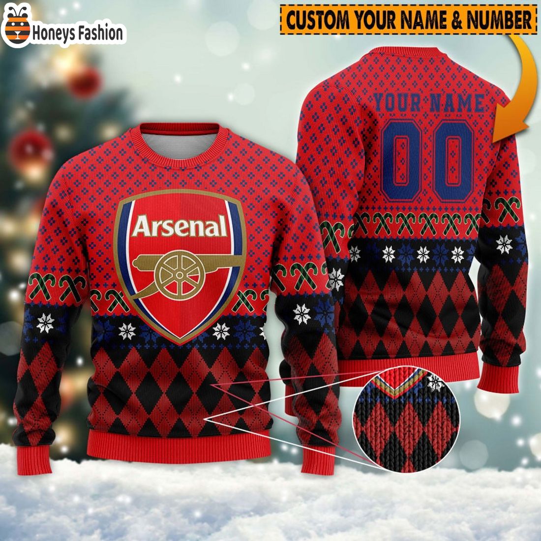 Personalized Arsenal 3D Ugly Christmas Sweater