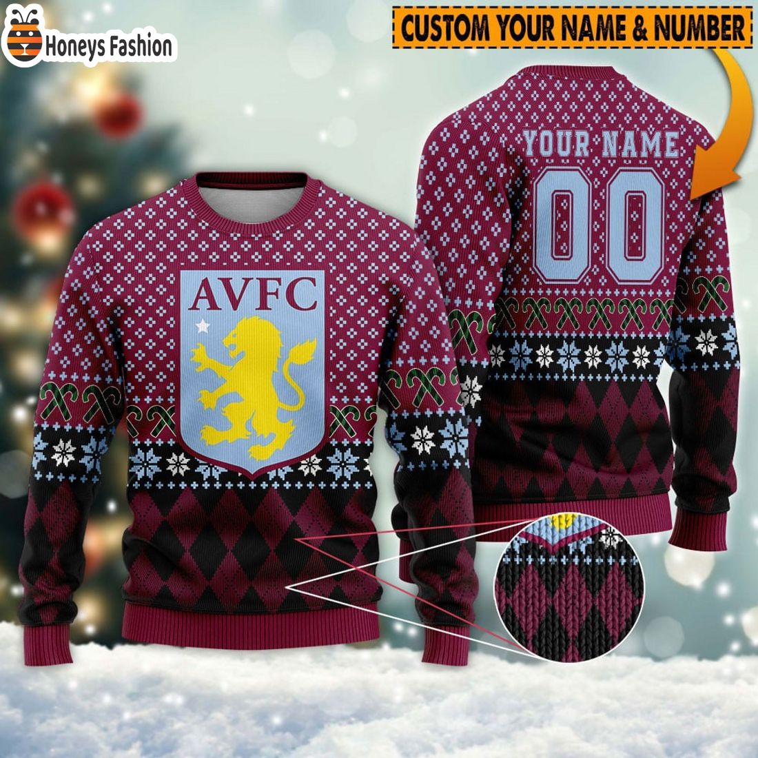 Personalized Aston Villa 3D Ugly Christmas Sweater
