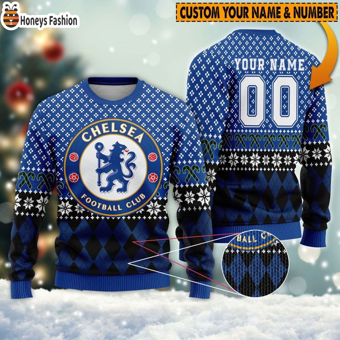 Personalized Chelsea 3D Ugly Christmas Sweater