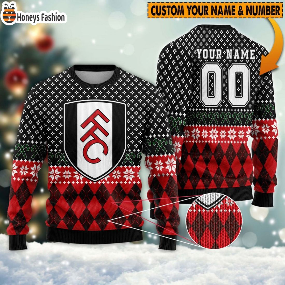 Personalized Fulham 3D Ugly Christmas Sweater