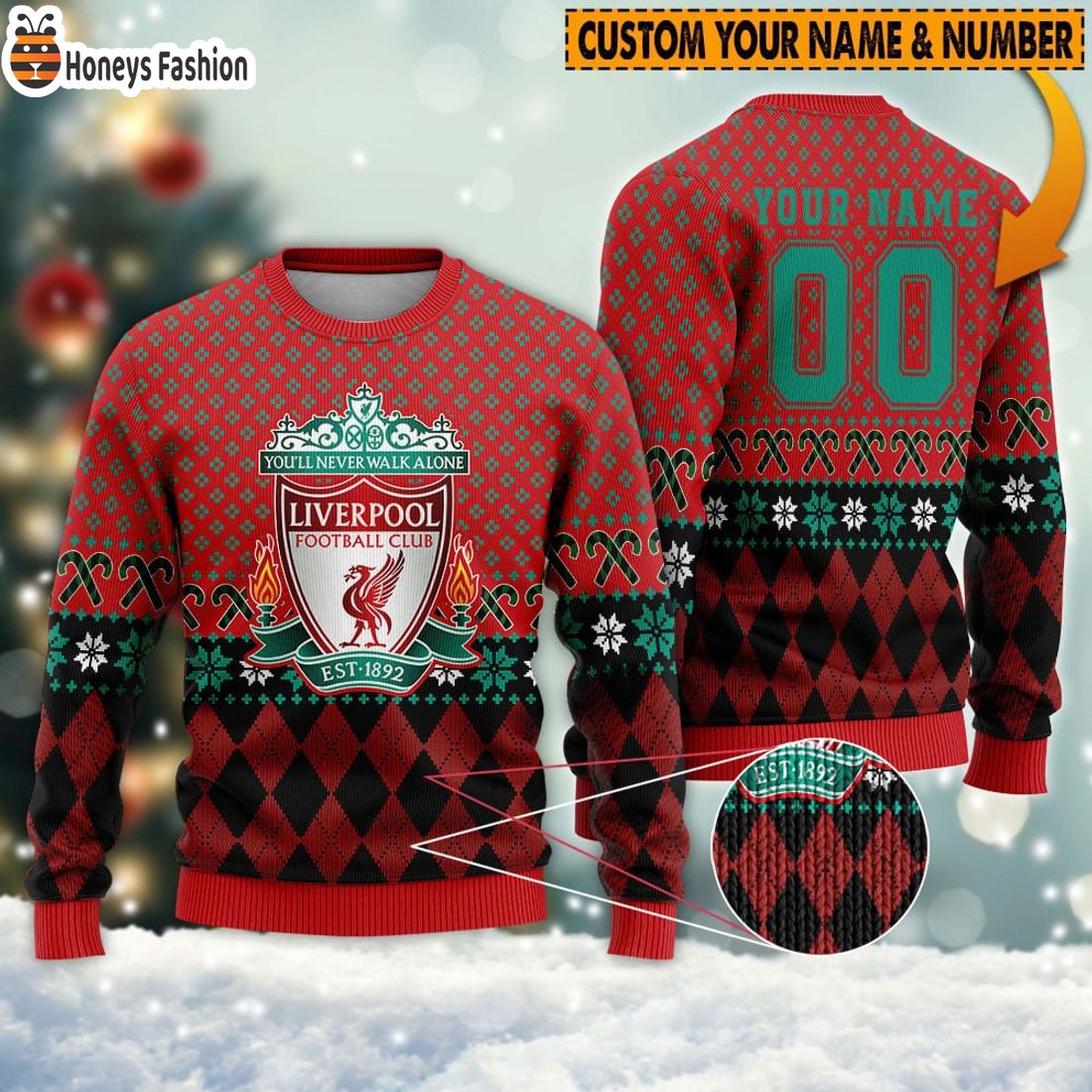 Personalized Liverpool 3D Ugly Christmas Sweater