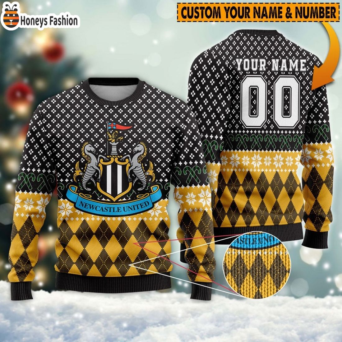 Personalized Newcastle United 3D Ugly Christmas Sweater