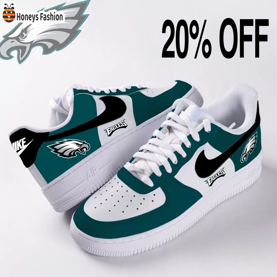Philadelphia Eagles NFL Nike Custom Air Force Shoes