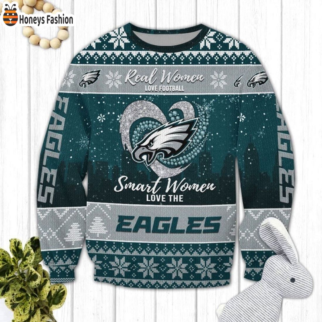 Philadelphia Eagles Smart Women Love The Eagles Ugly Christmas Sweater