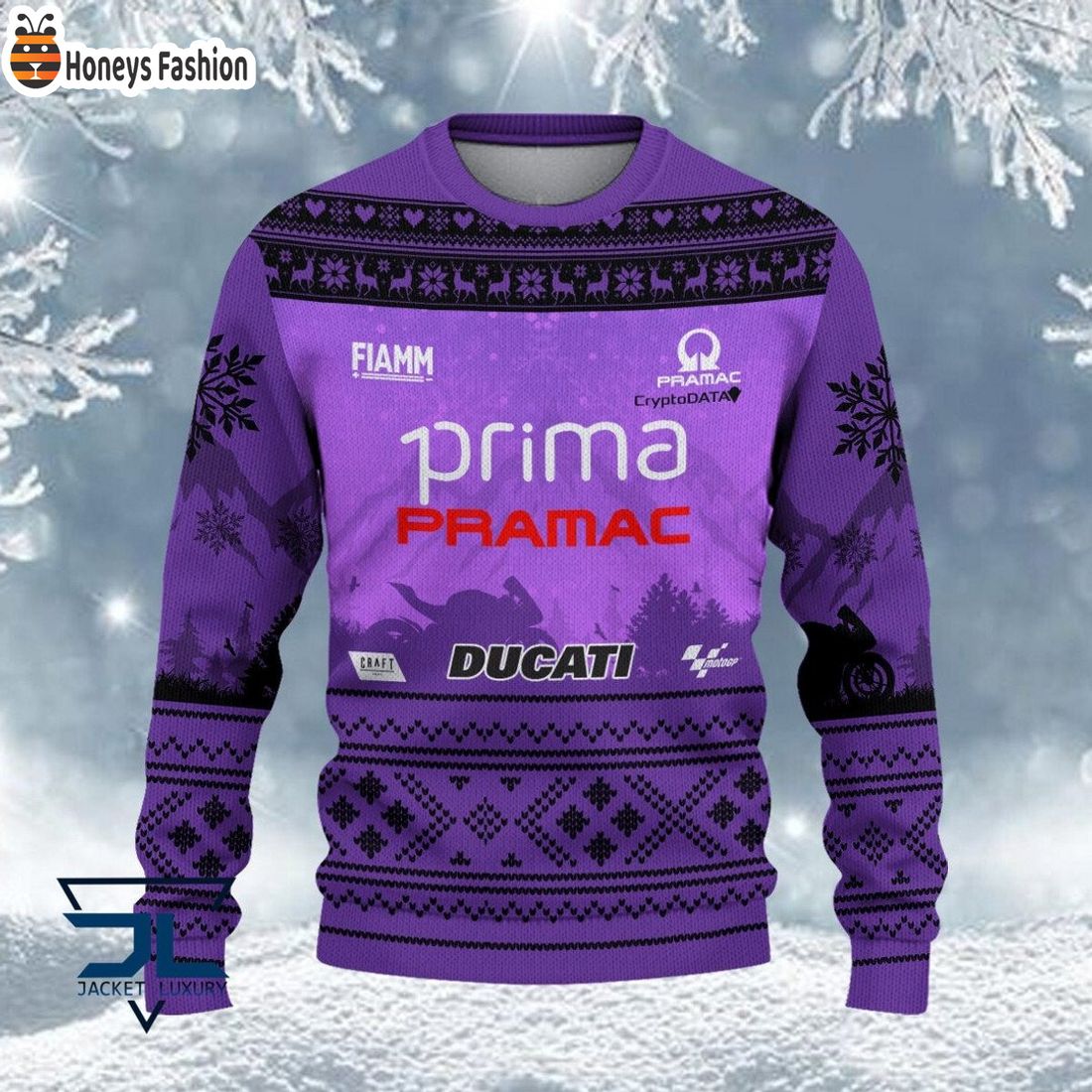 HOT HOT HOT Prima Pramac Racing MotoGP 2023 Ugly Christmas Sweater