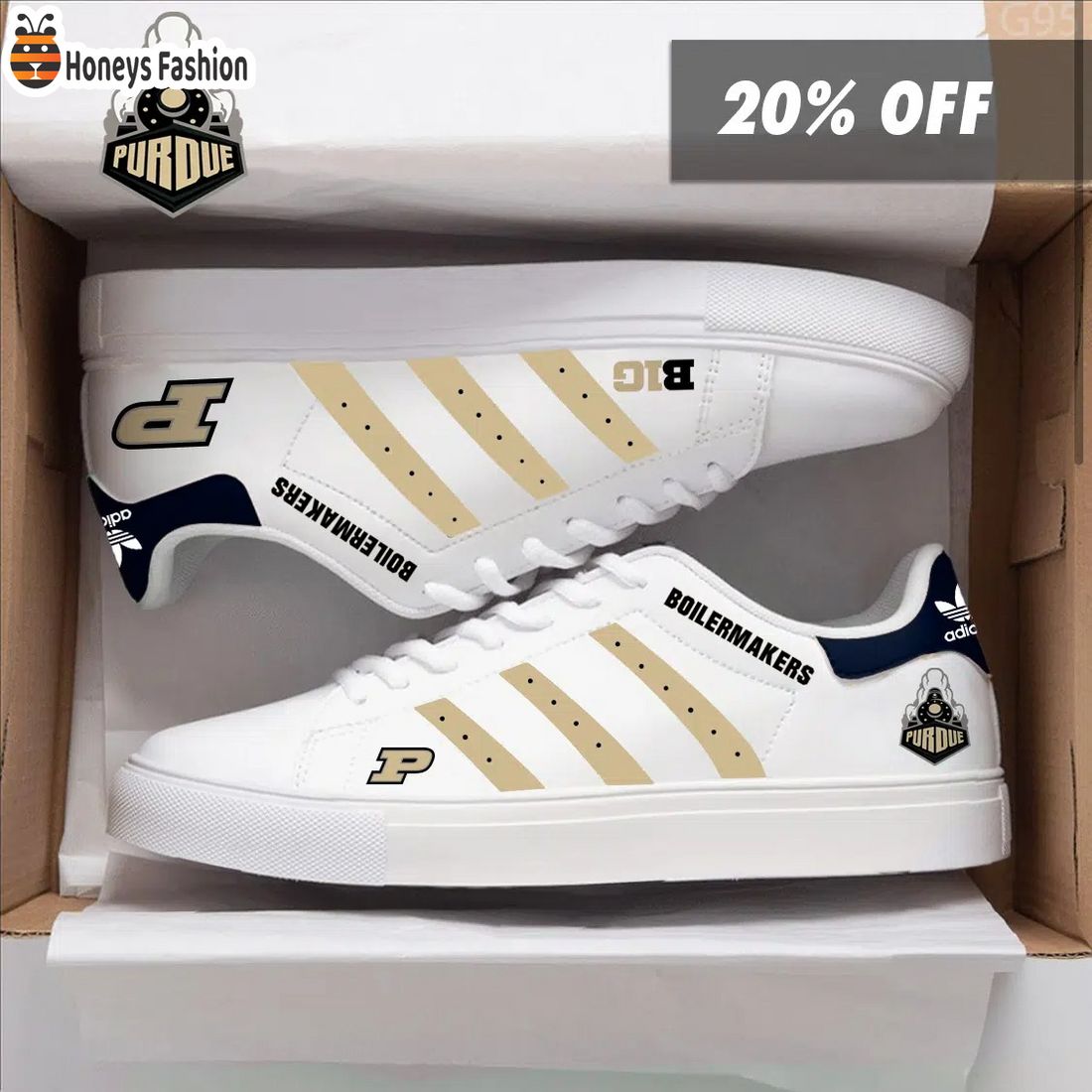 Purdue Boilermakers NCAA Adidas Stan Smith Shoes