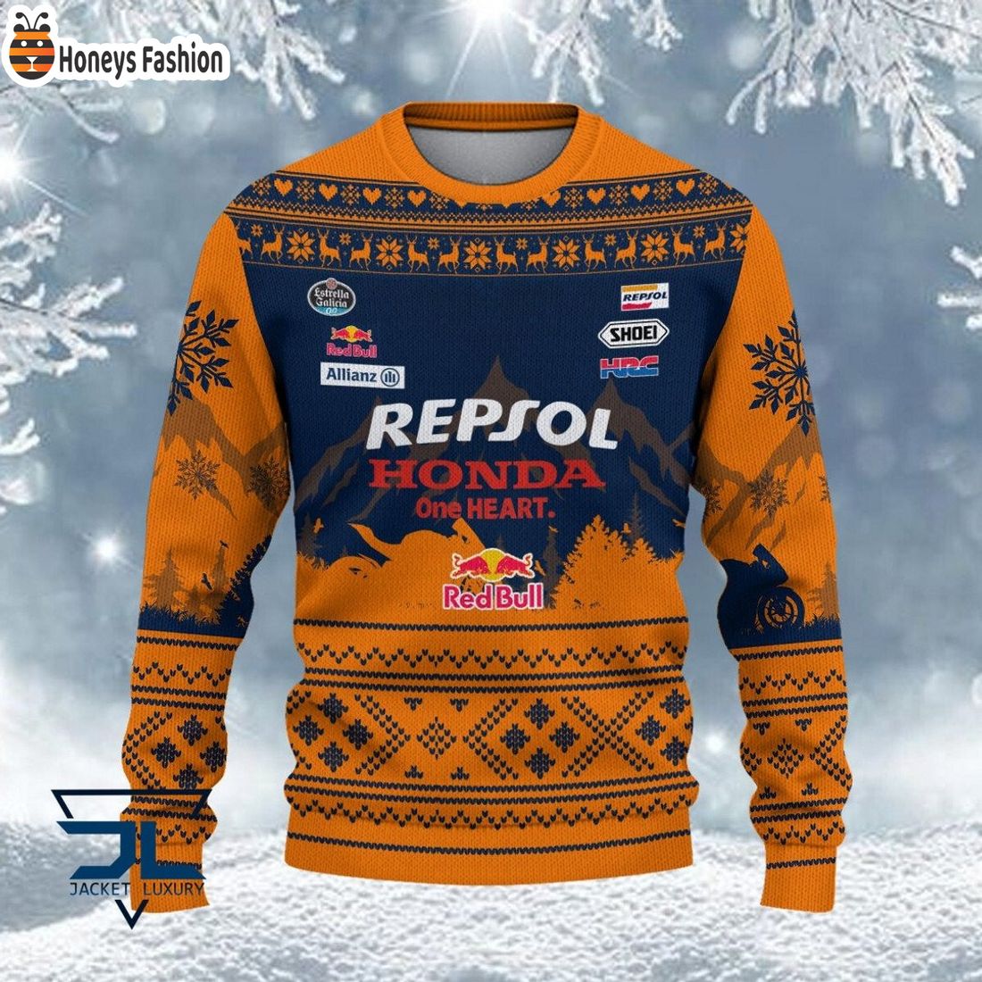 HOT HOT HOT Repsol Honda MotoGP 2023 Ugly Christmas Sweater