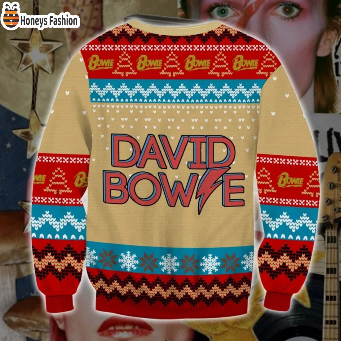 HOT HOT HOT Saint David Bowie Ugly Christmas Sweater