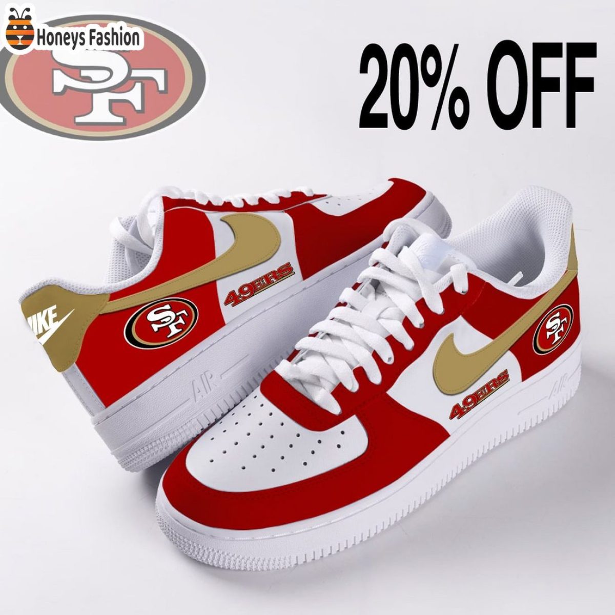 Personalized San Francisco 49ers Custom Nike Air Force 1 -   Worldwide Shipping