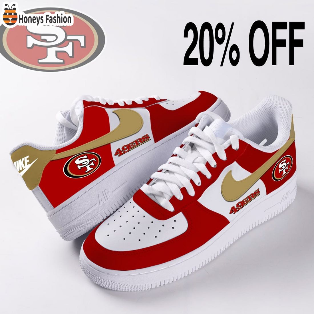 San Francisco 49ers NFL Nike Custom Air Force Shoes