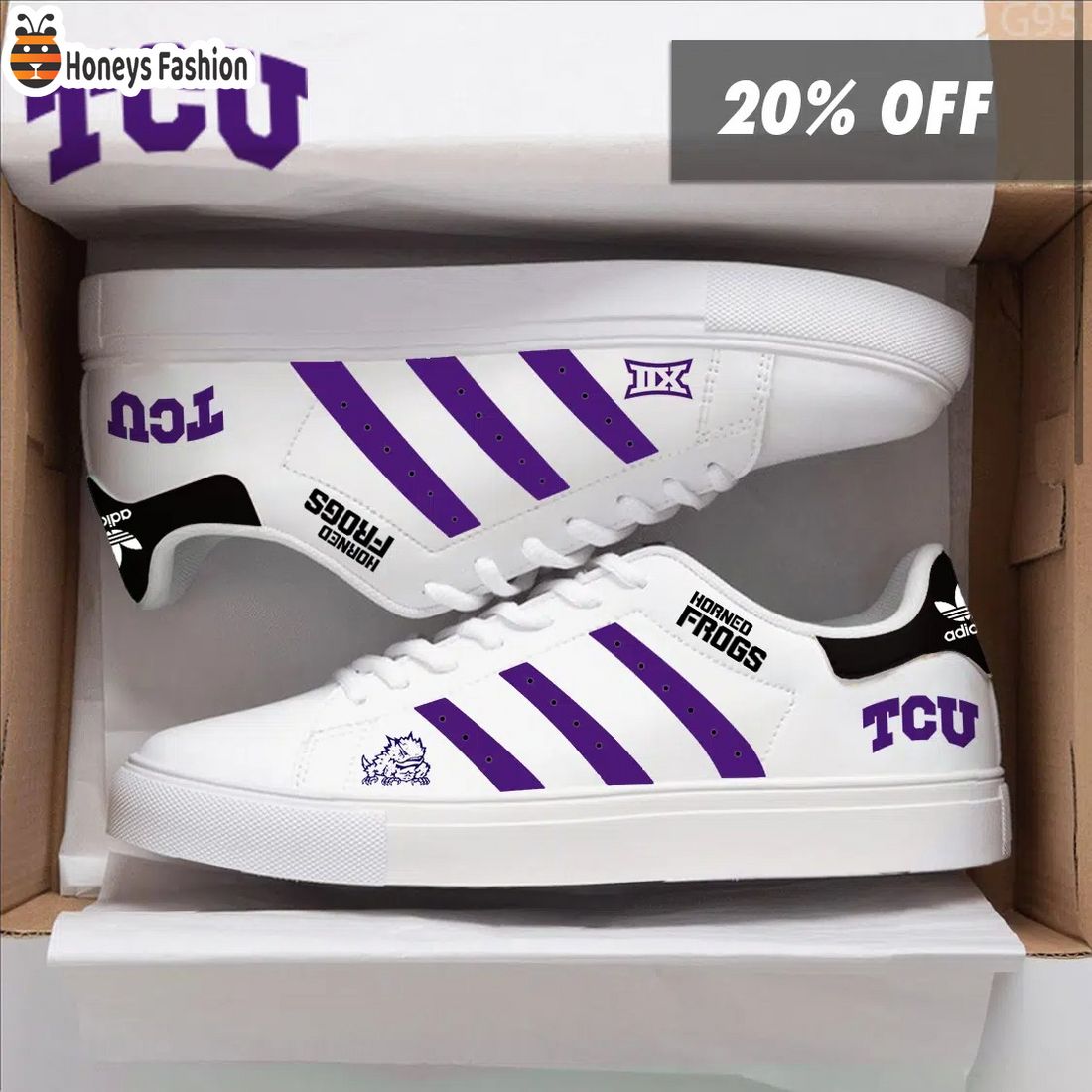 TCU Horned Frogs NCAA Adidas Stan Smith Shoes