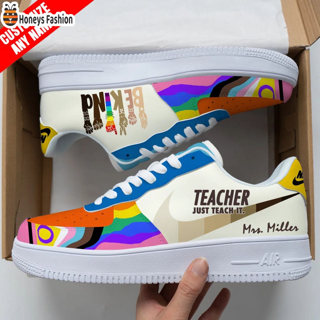 Teacher Just Teach It Personalized Nike Air Force Sneakers