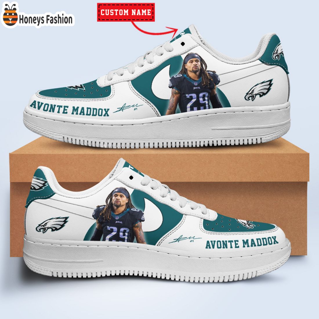 TOP SELLER Avonte Maddox Philadelphia Eagles NFL Custom Name Nike Air Force Shoes
