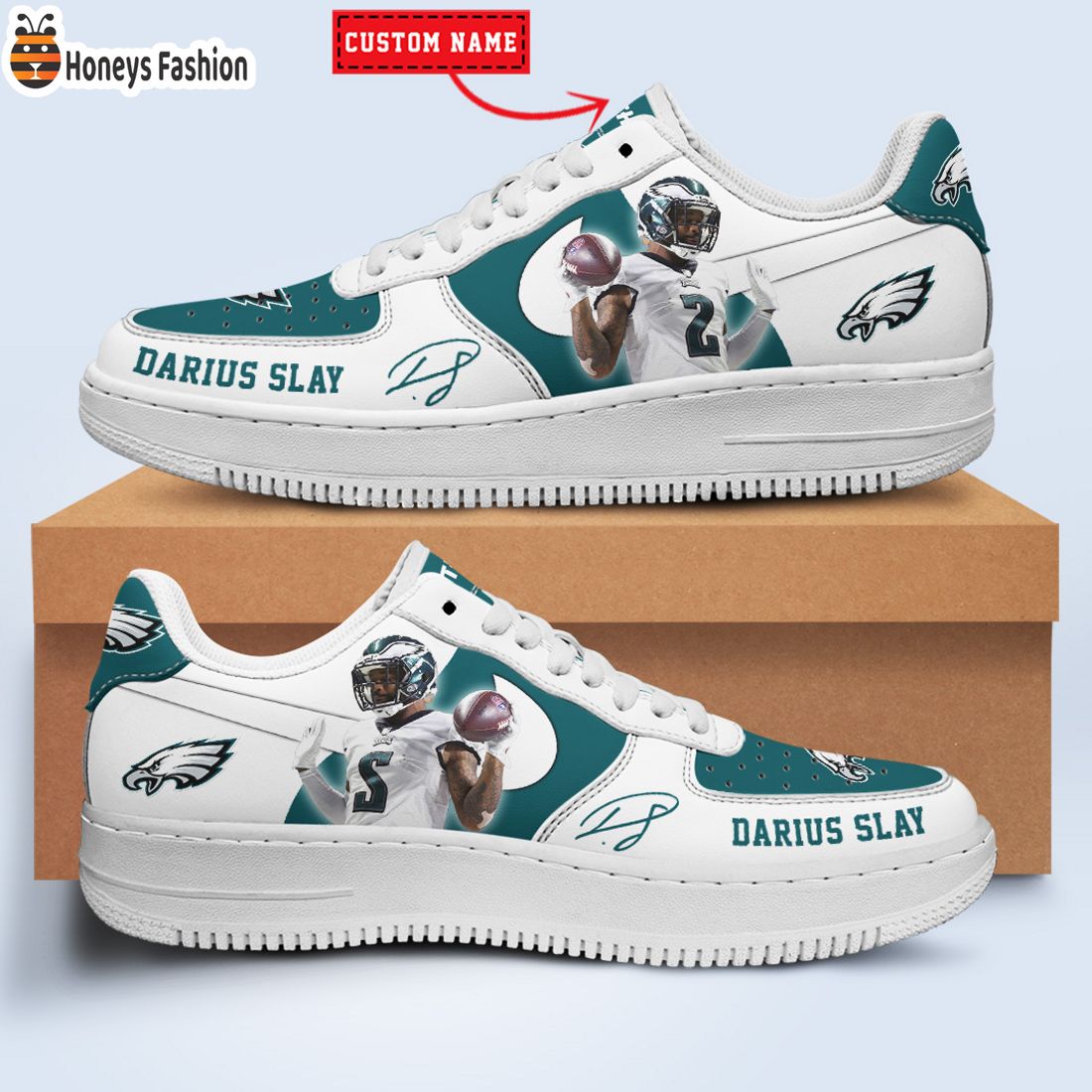 TOP SELLER Darius Slay Philadelphia Eagles NFL Custom Name Nike Air Force Shoes