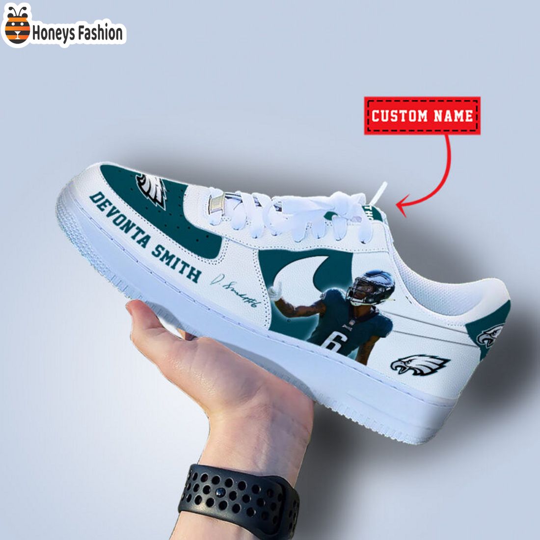 TOP SELLER DeVonta Smith Philadelphia Eagles NFL Custom Name Nike Air Force Shoes