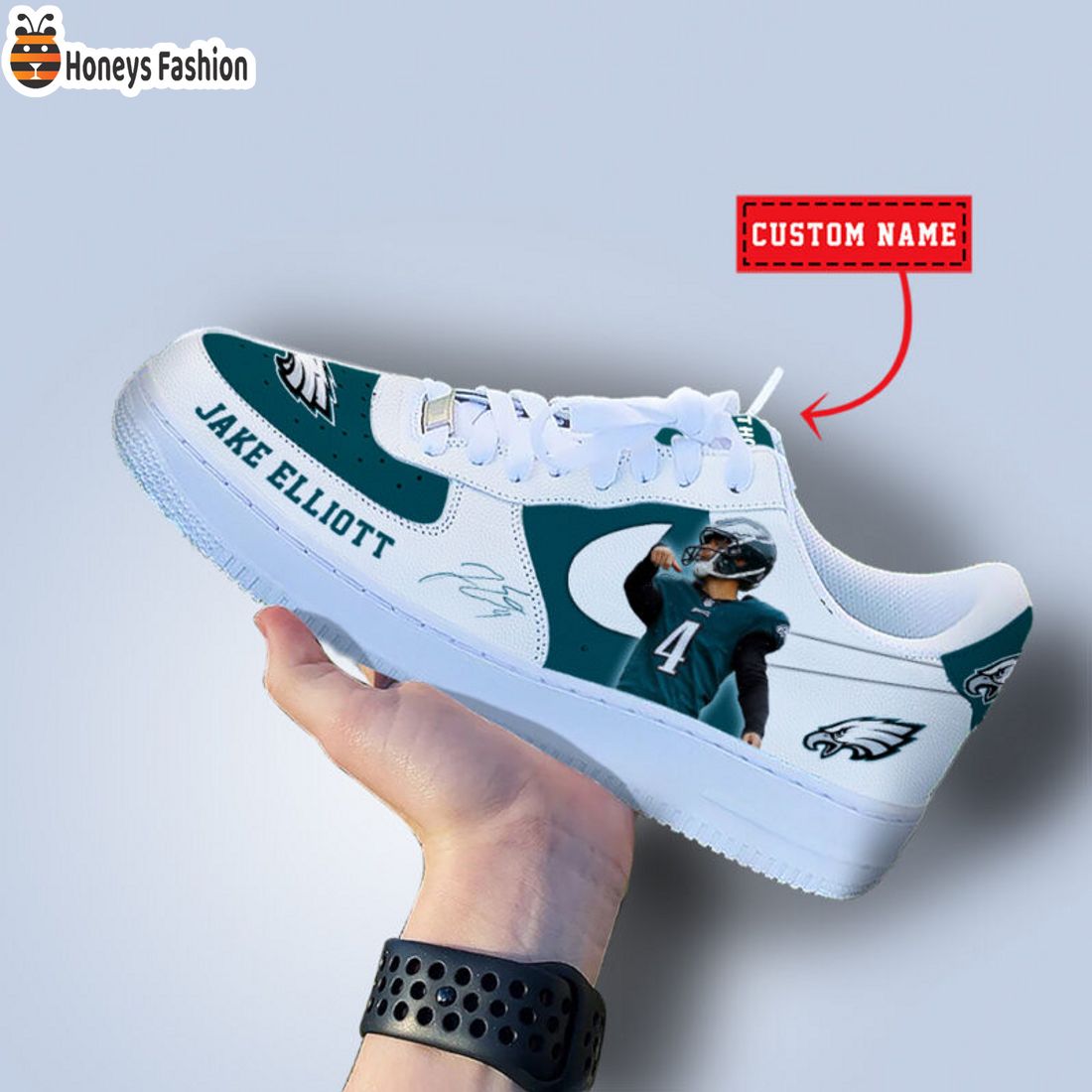 TOP SELLER Jake Elliott Philadelphia Eagles NFL Custom Name Nike Air Force Shoes