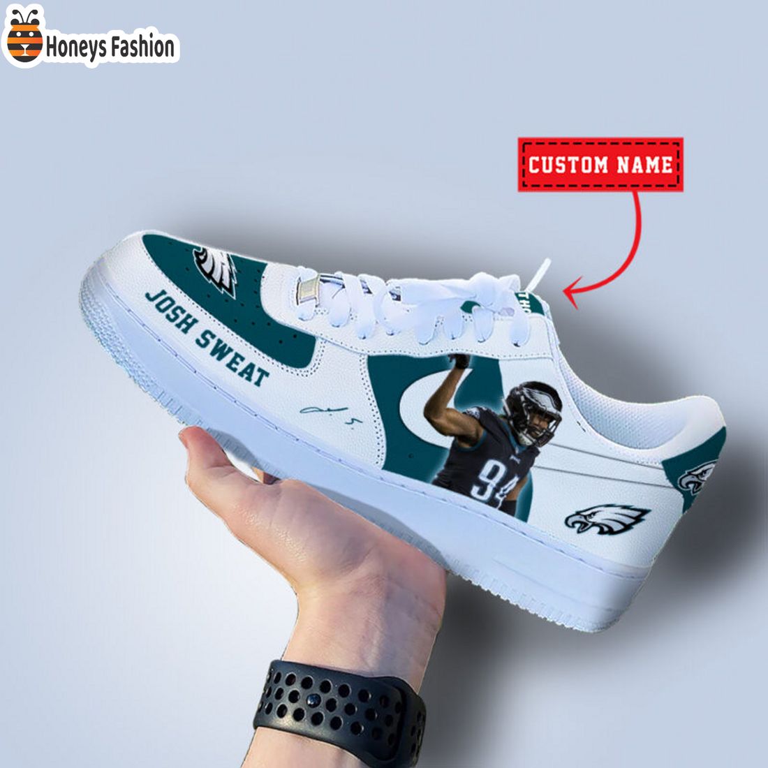 TOP SELLER Josh Sweat Philadelphia Eagles NFL Custom Name Nike Air Force Shoes