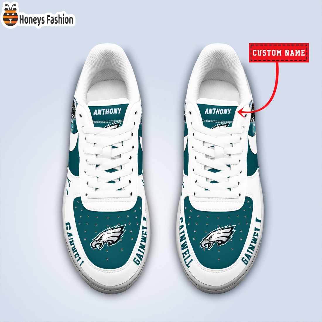 TOP SELLER Kenneth Gainwell Philadelphia Eagles NFL Custom Name Nike Air Force Shoes