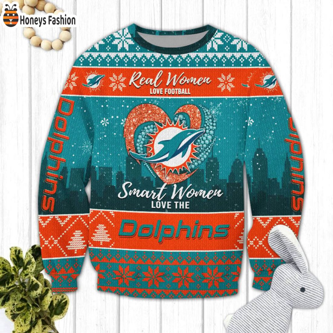 TOP SELLER Miami Dolphins NFL Logo Ugly Christmas Sweater