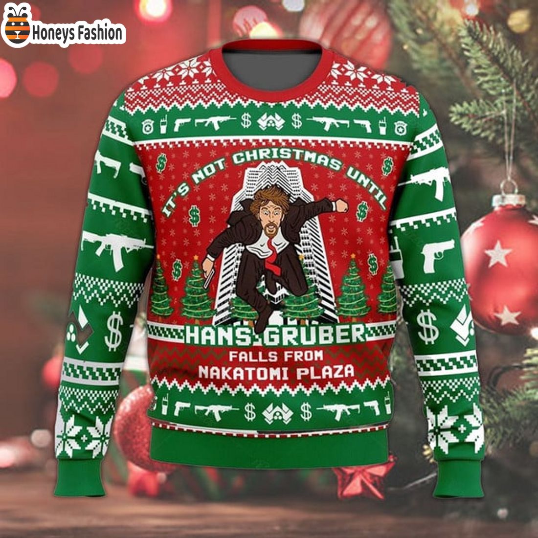 TOP TRENDING Die Hard Hans Gruber Nakatomi Plaza Ugly Christmas Sweater