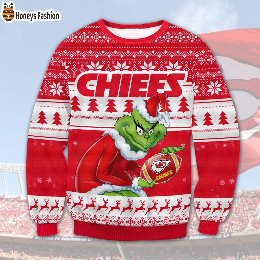 TOP TRENDING NFL Kansas City Chiefs Logo Ugly Christmas Sweater